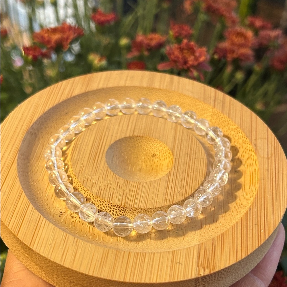 Handmade Clear Quartz Beaded Bracelet *